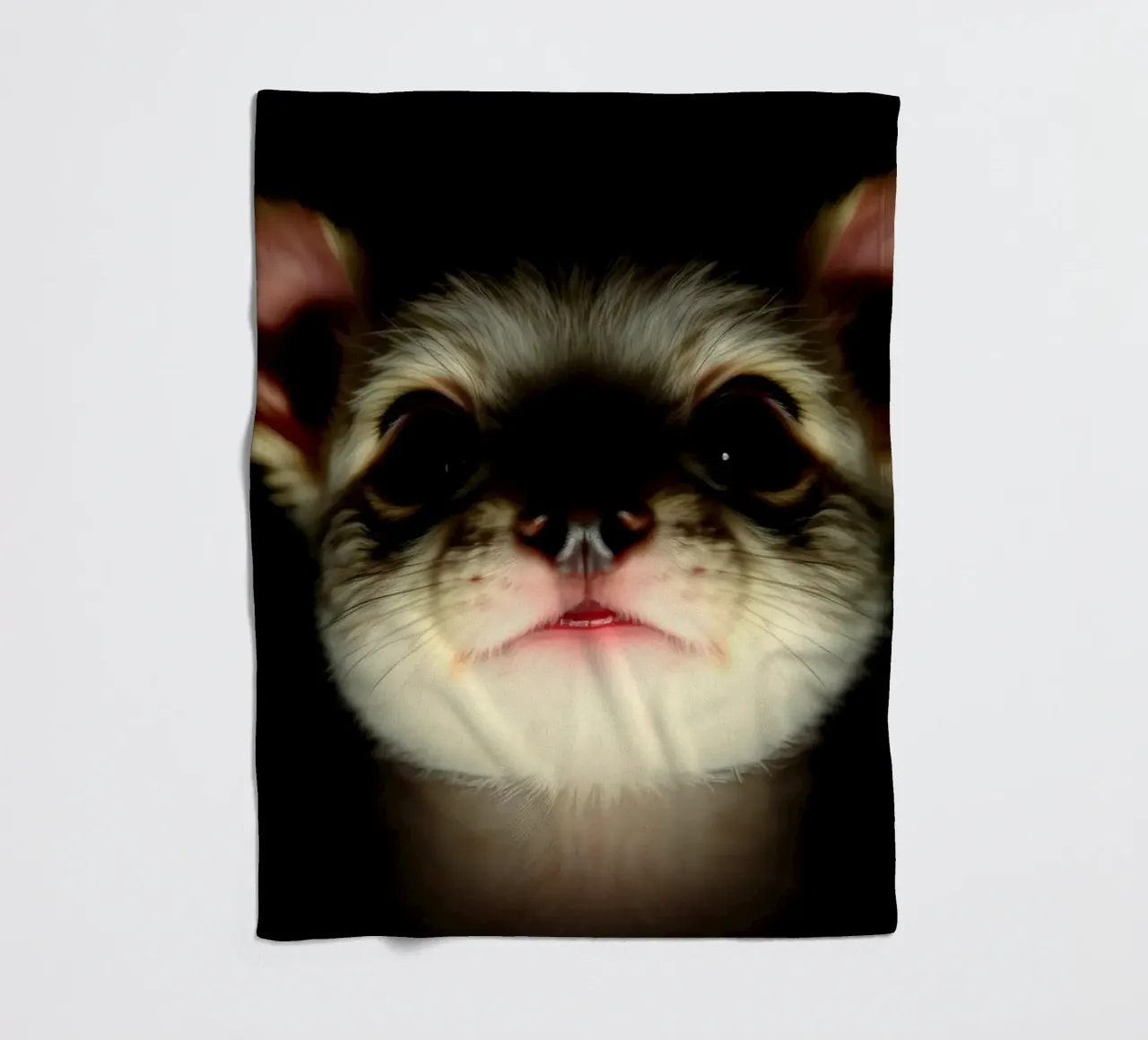 Cute small and scary animal with big ears illuminated fleece blanket by DesignDoodle