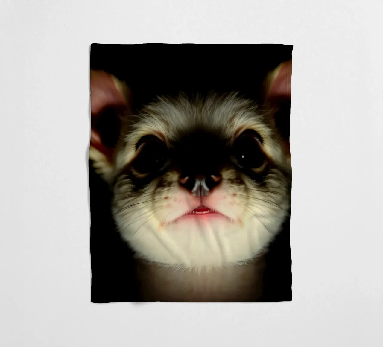 Cute small and scary animal with big ears illuminated fleece blanket by DesignDoodle