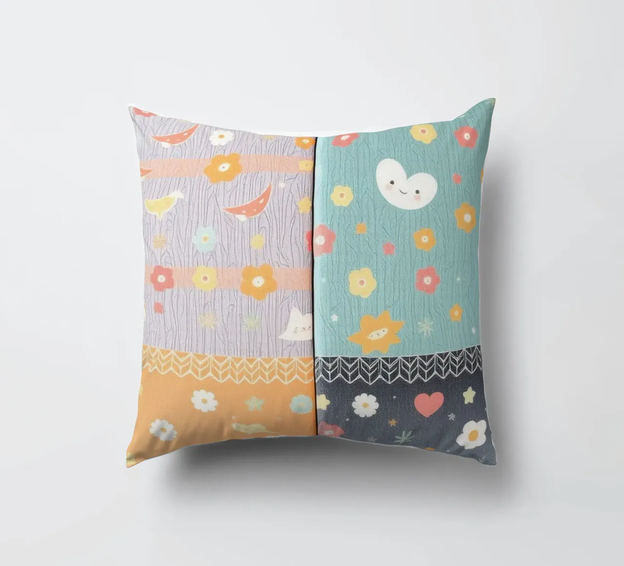 Carta patterned colorata con disegni stravaganti di flusso cuscino da DesignDoodle