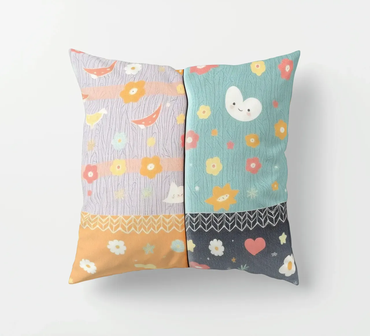 Carta patterned colorata con disegni stravaganti di flusso cuscino da DesignDoodle