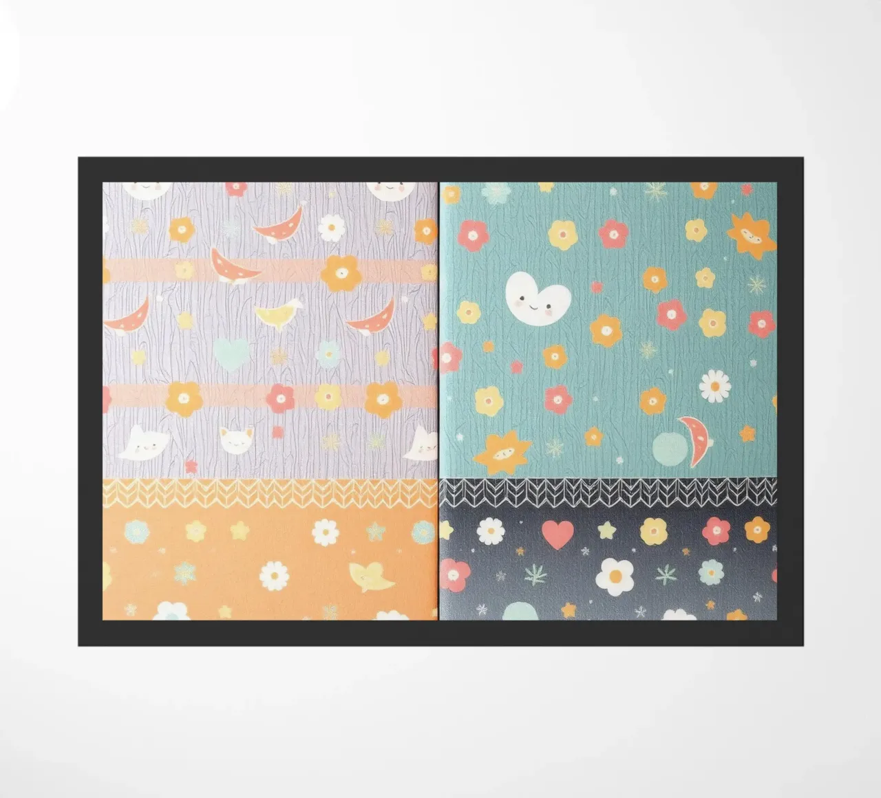 Carta patterned colorata con disegni stravaganti di flusso zerbino da DesignDoodle
