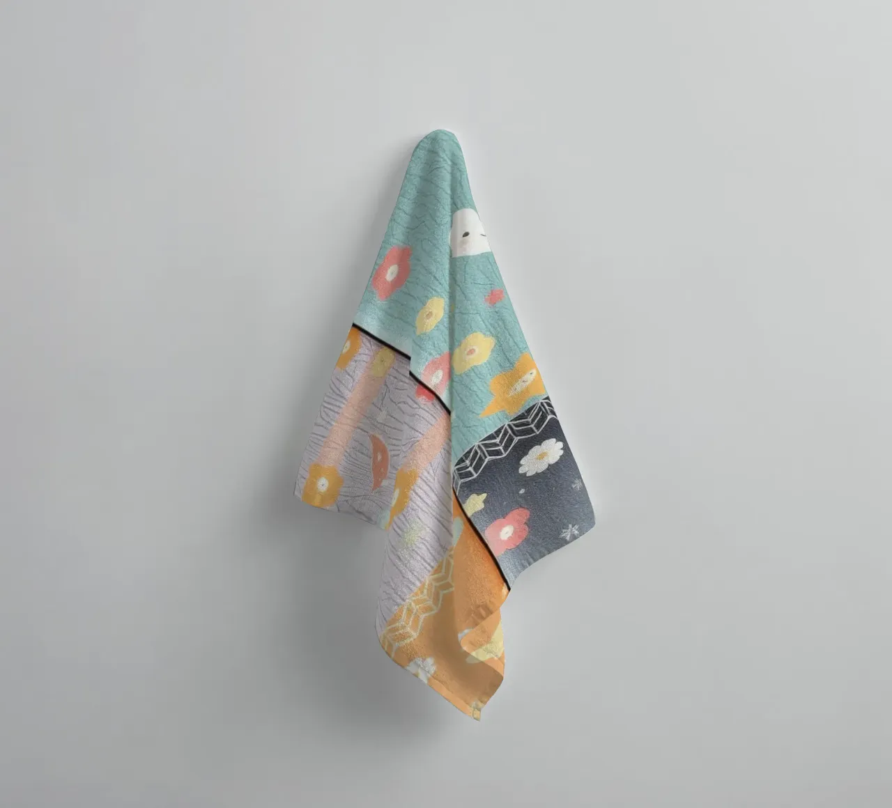 Carta patterned colorata con disegni stravaganti di flusso asciugamano da bagno da DesignDoodle