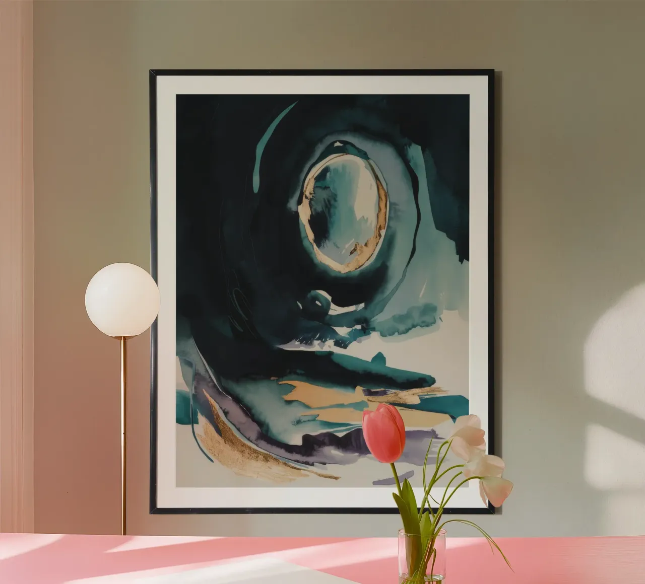 Enigmatici sussurri lunari poster con telaio in legno da Ebony Carpenter