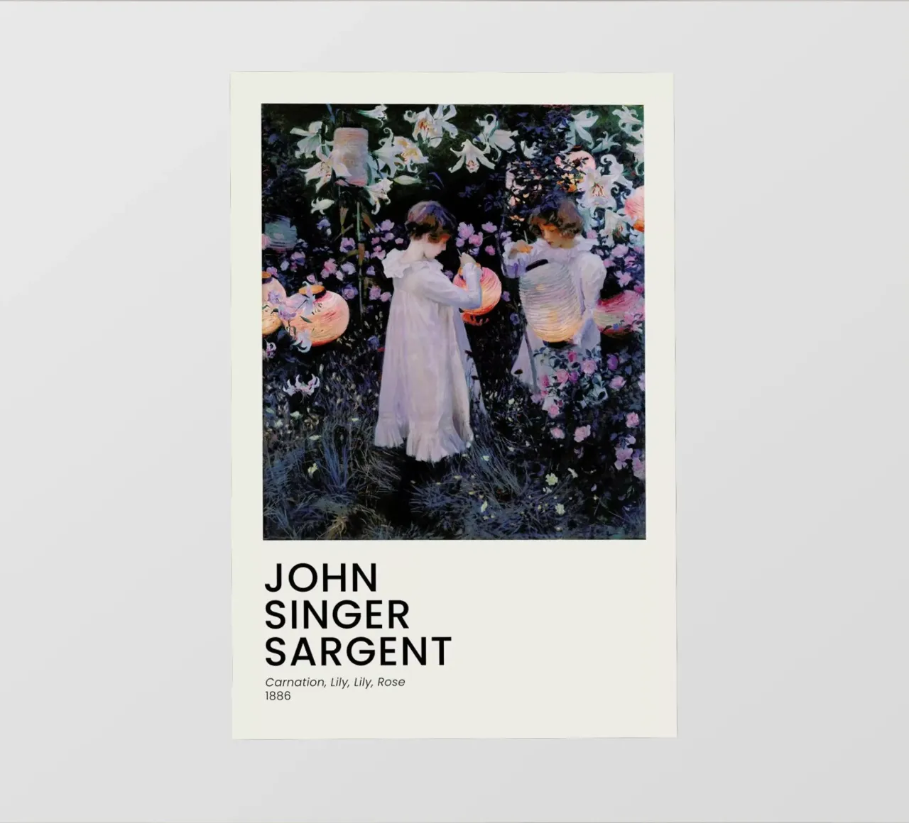 Singer Sargent -  Carnation, Lily, Lily, Rose telo in pvc da Vintage by JUNIQE