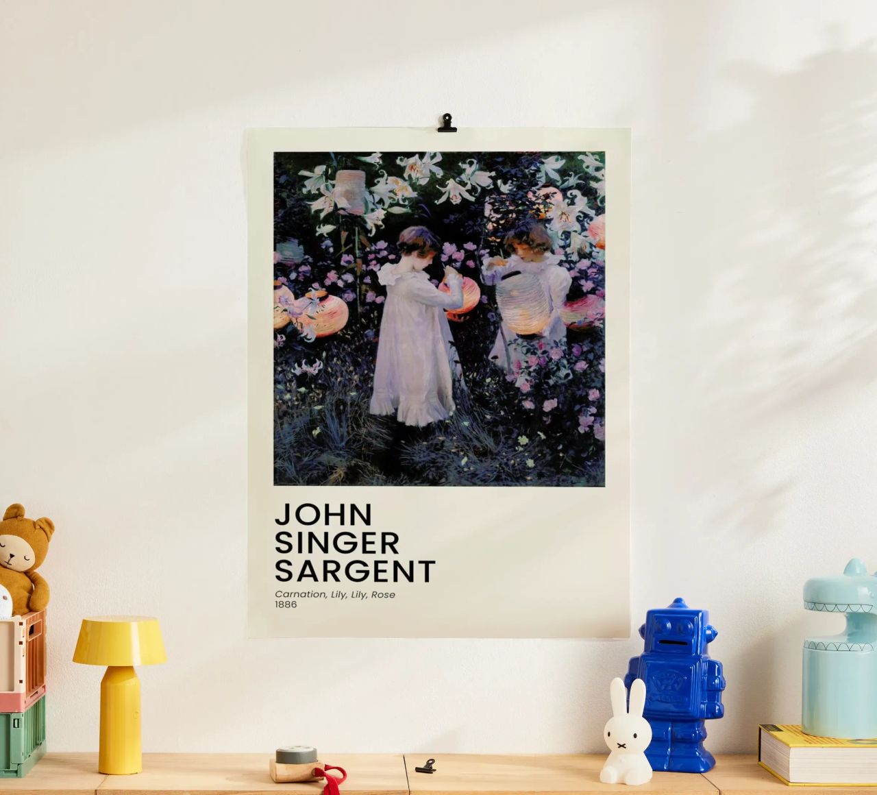 Singer Sargent -  Carnation, Lily, Lily, Rose Poster von Vintage by JUNIQE