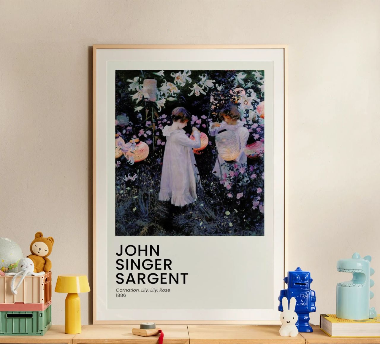 Singer Sargent -  Carnation, Lily, Lily, Rose Poster von Vintage by JUNIQE