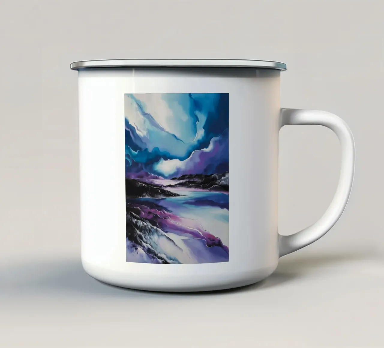 Serenità del fiume tazza in smalto da Ebony Carpenter