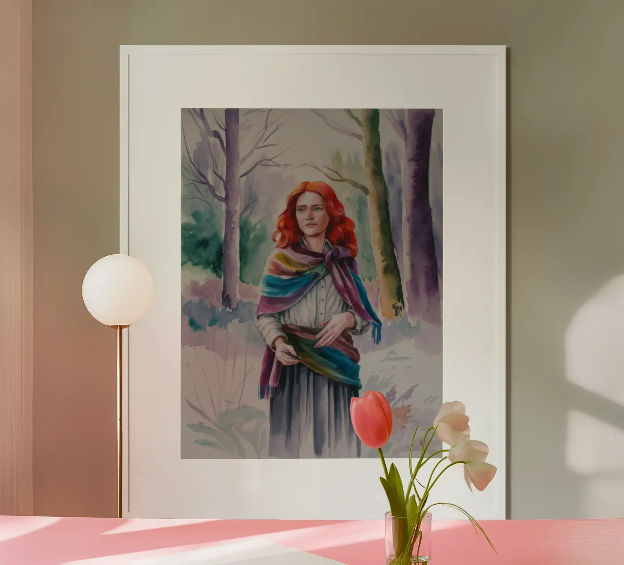 Musa della foresta autunnale poster con telaio in plastica da Ebony Carpenter
