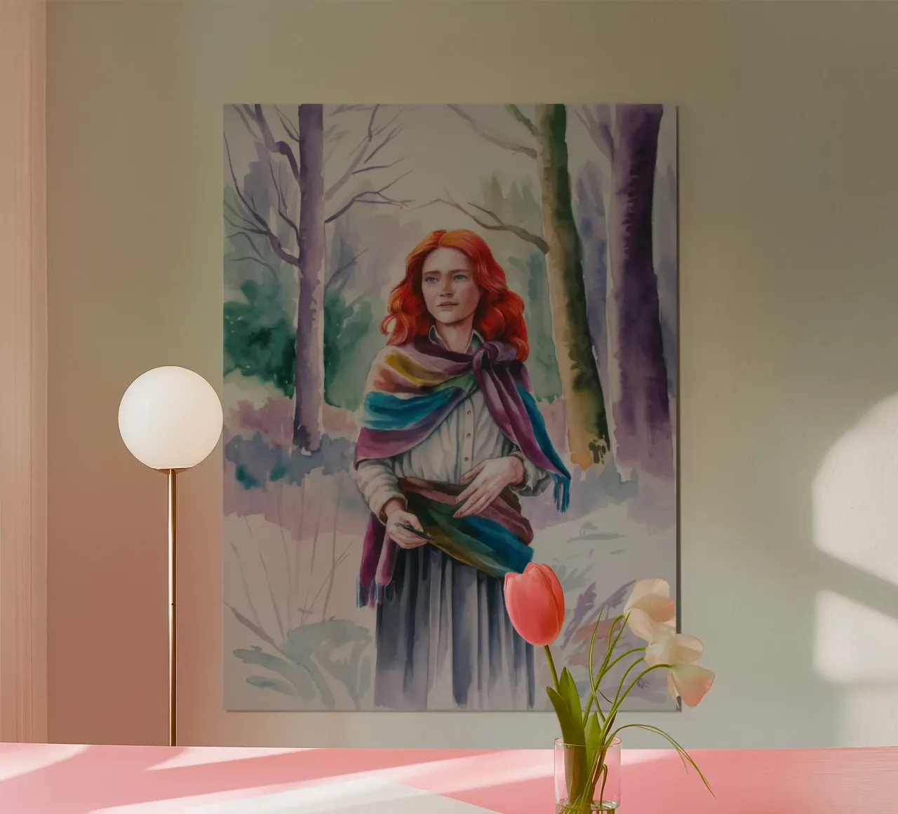 Musa della foresta autunnale poster con telaio in plastica da Ebony Carpenter