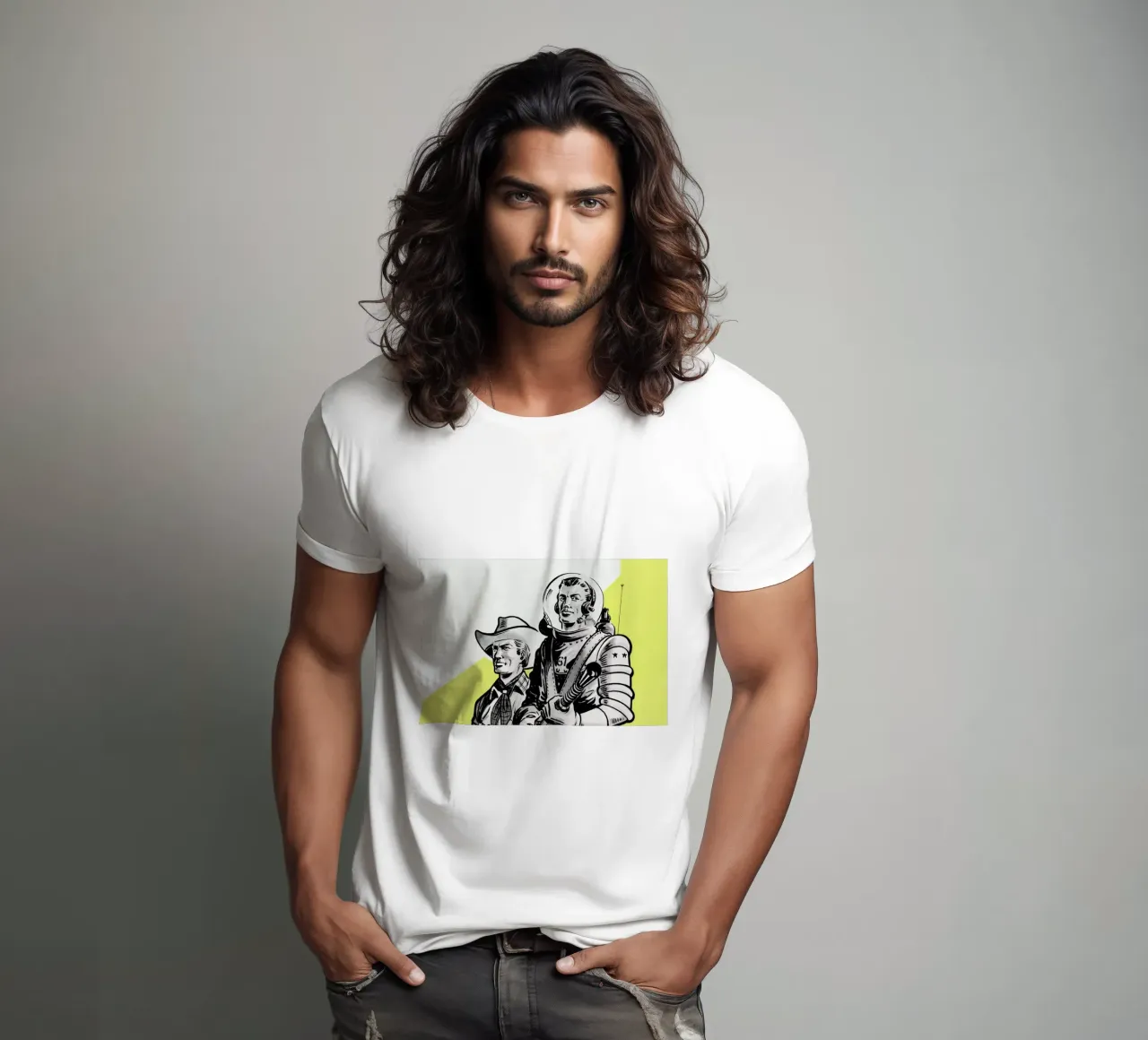 Astronauts and Cowboys t-shirt da Hemingway Design