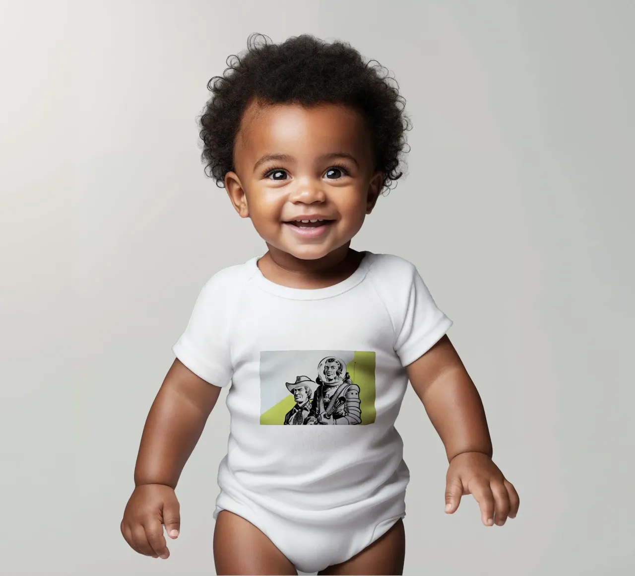 Astronauts and Cowboys body neonato maniche corte da Hemingway Design