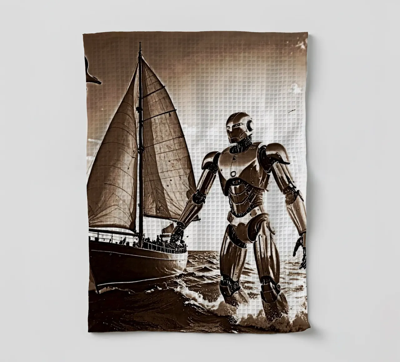 ROBOT AVEC VOILIER. Sépia canovaccio da cucina da Thierry vobmann photography