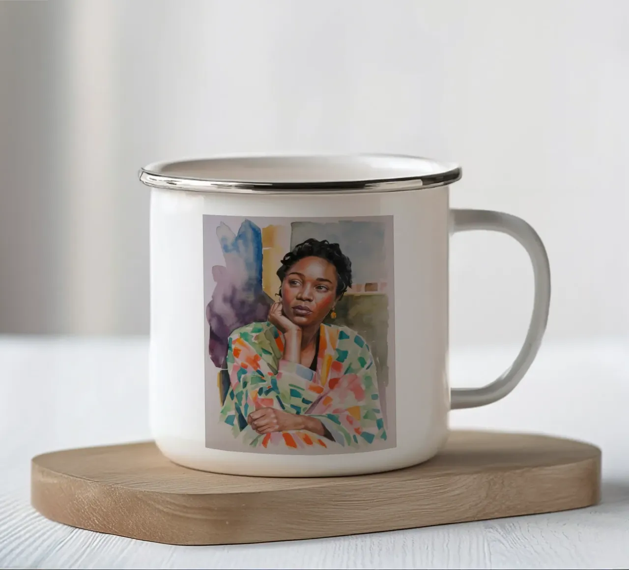 Riflesso accogliente all'interno tazza in smalto da Ebony Carpenter