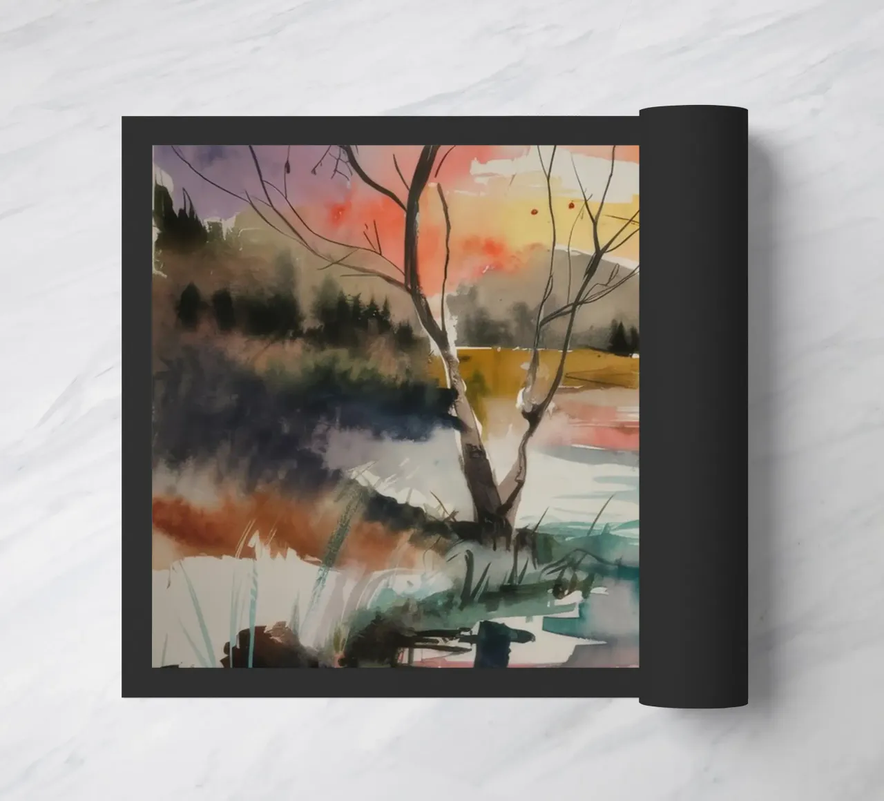 Sunset Marsh Tranquility doormat by Ebony Carpenter