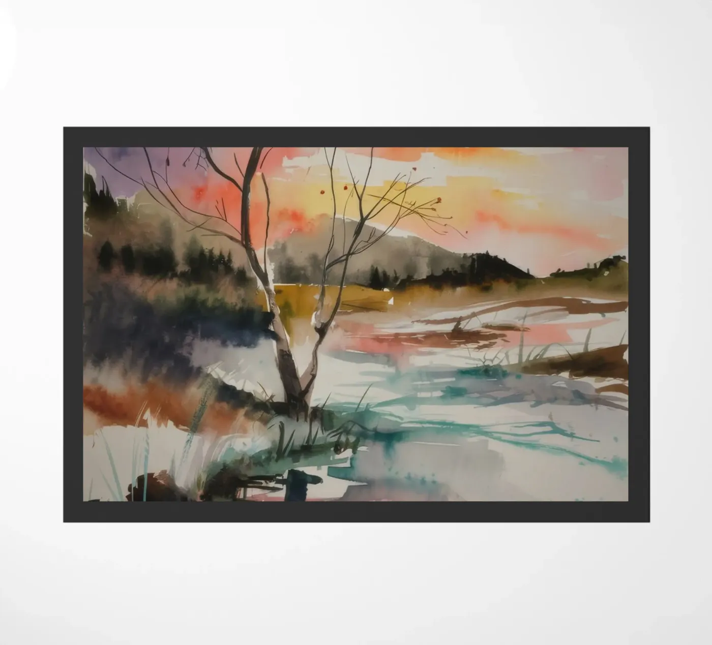 Sunset Marsh Tranquility doormat by Ebony Carpenter