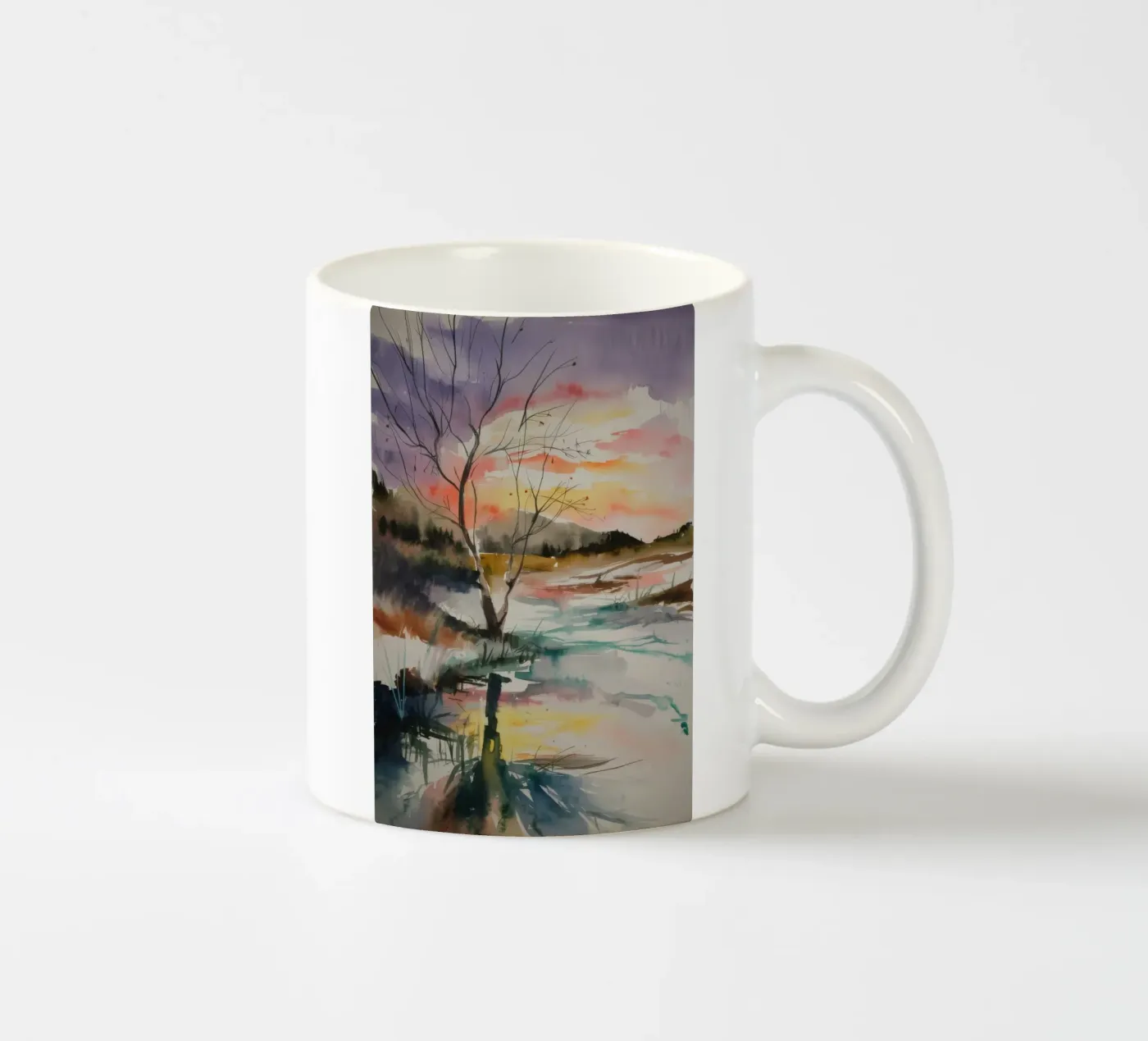 Sunset Marsh Tranquility ceramic mug by Ebony Carpenter