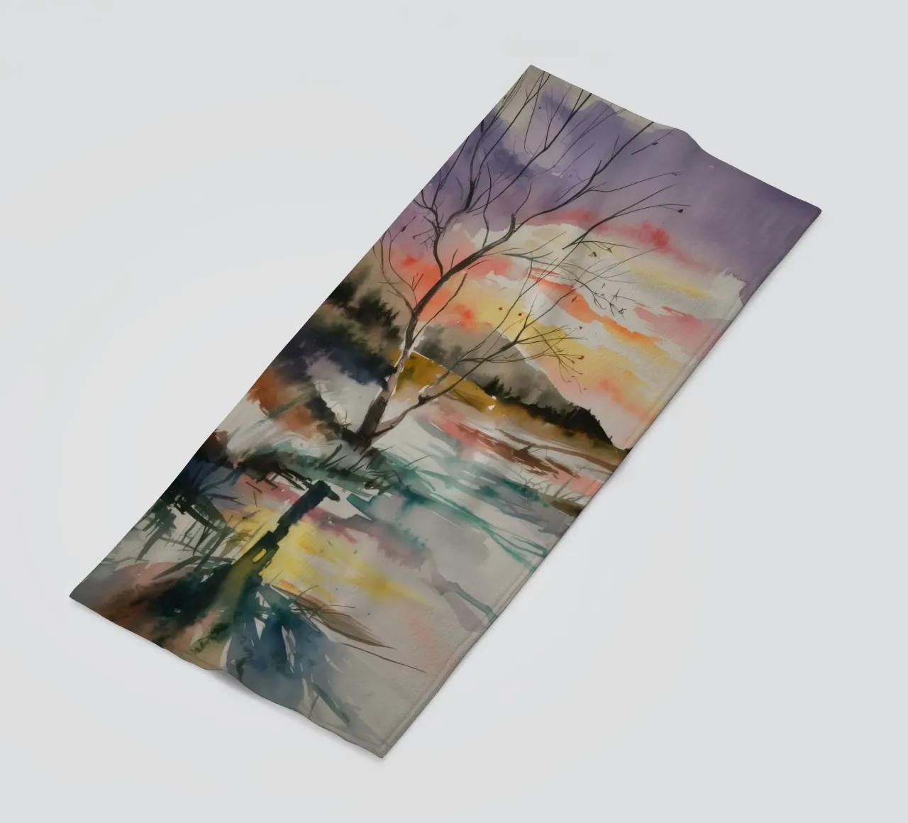 Tranquillità della palude al tramonto telo mare da Ebony Carpenter