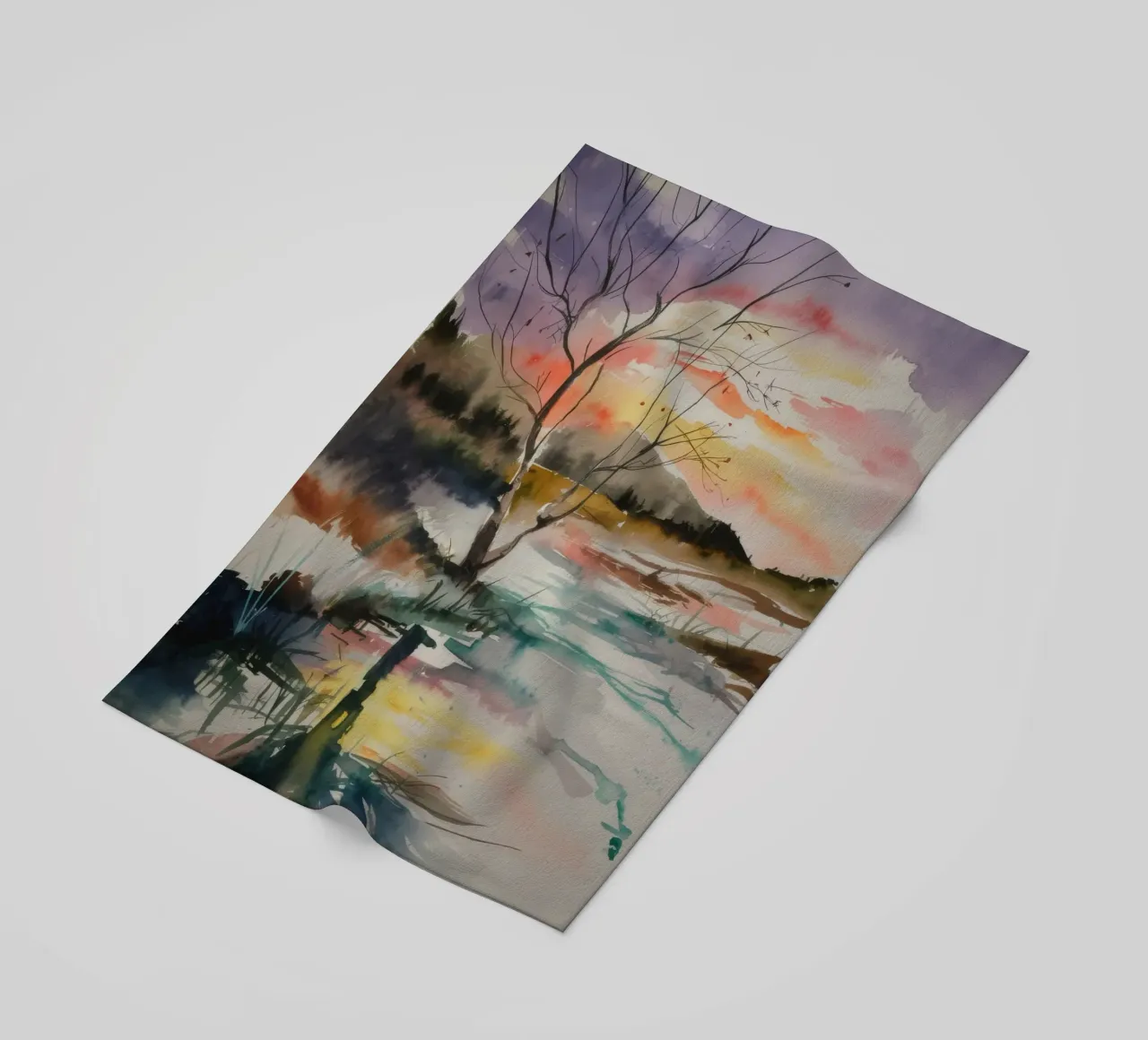 Tranquillità della palude al tramonto telo mare da Ebony Carpenter