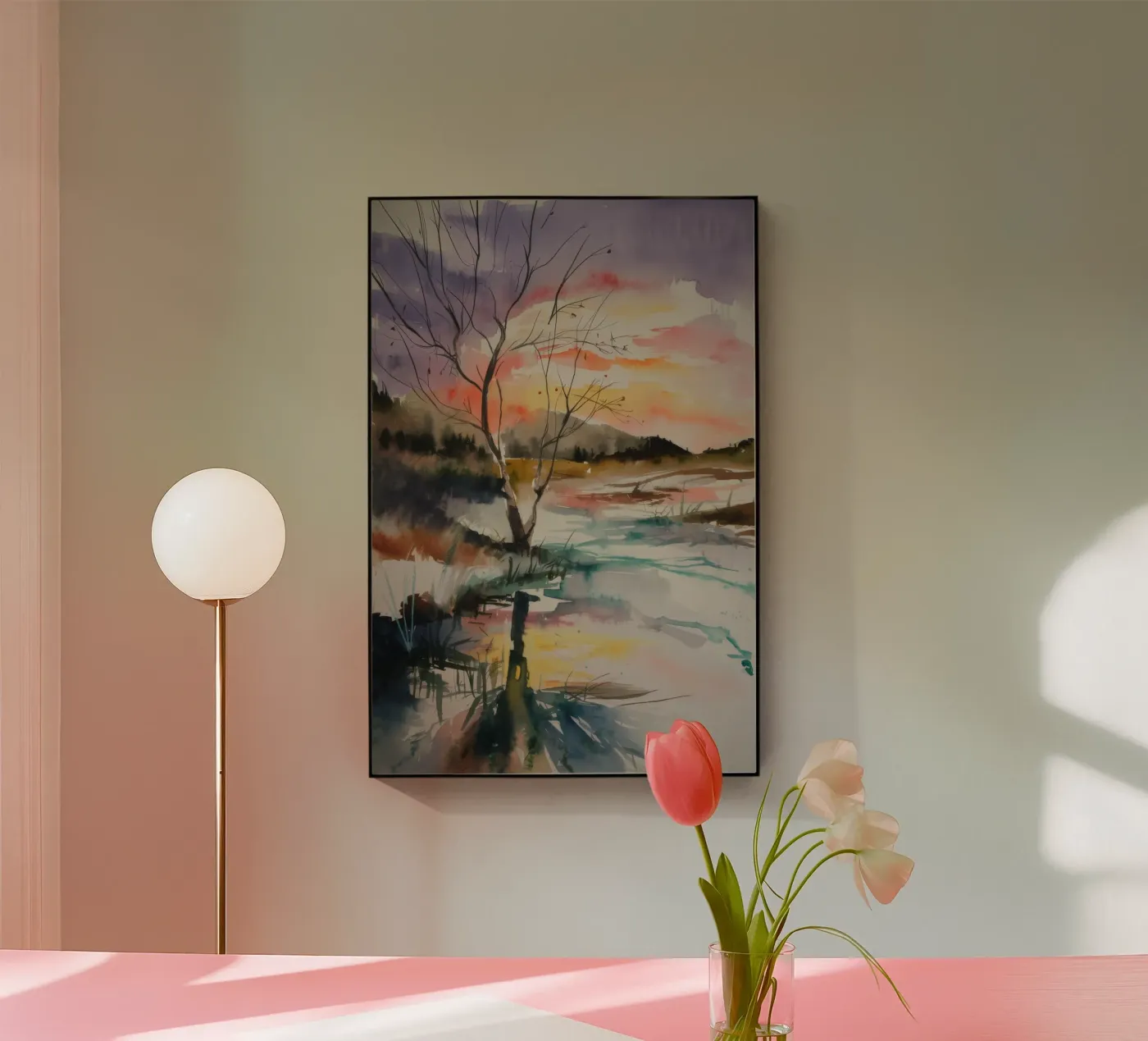 Tranquillité des marais au coucher du soleil plexiglas de Ebony Carpenter