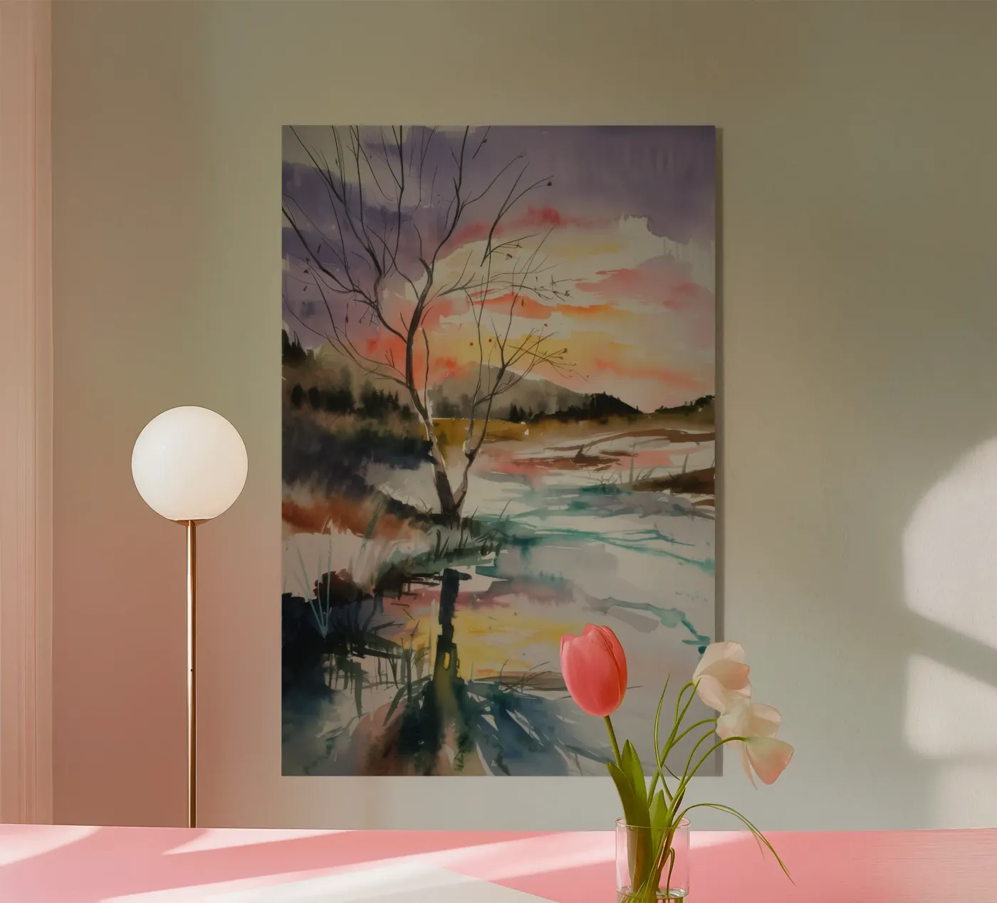 Tranquillité des marais au coucher du soleil plexiglas de Ebony Carpenter