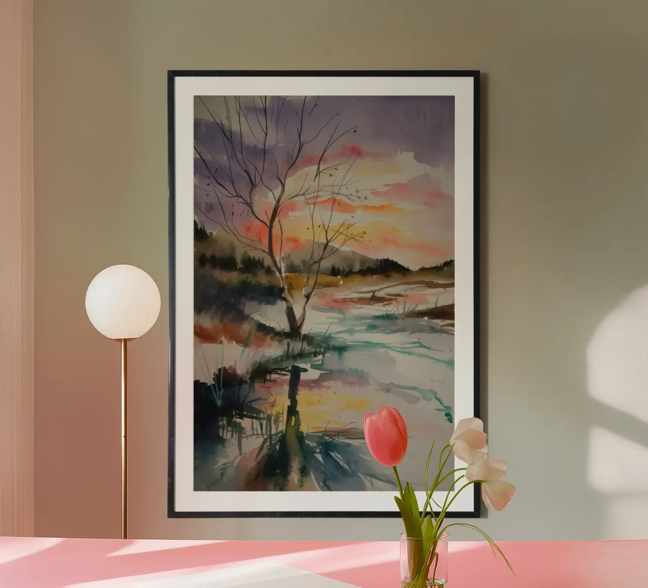 Sunset Marsh Tranquility poster by Ebony Carpenter