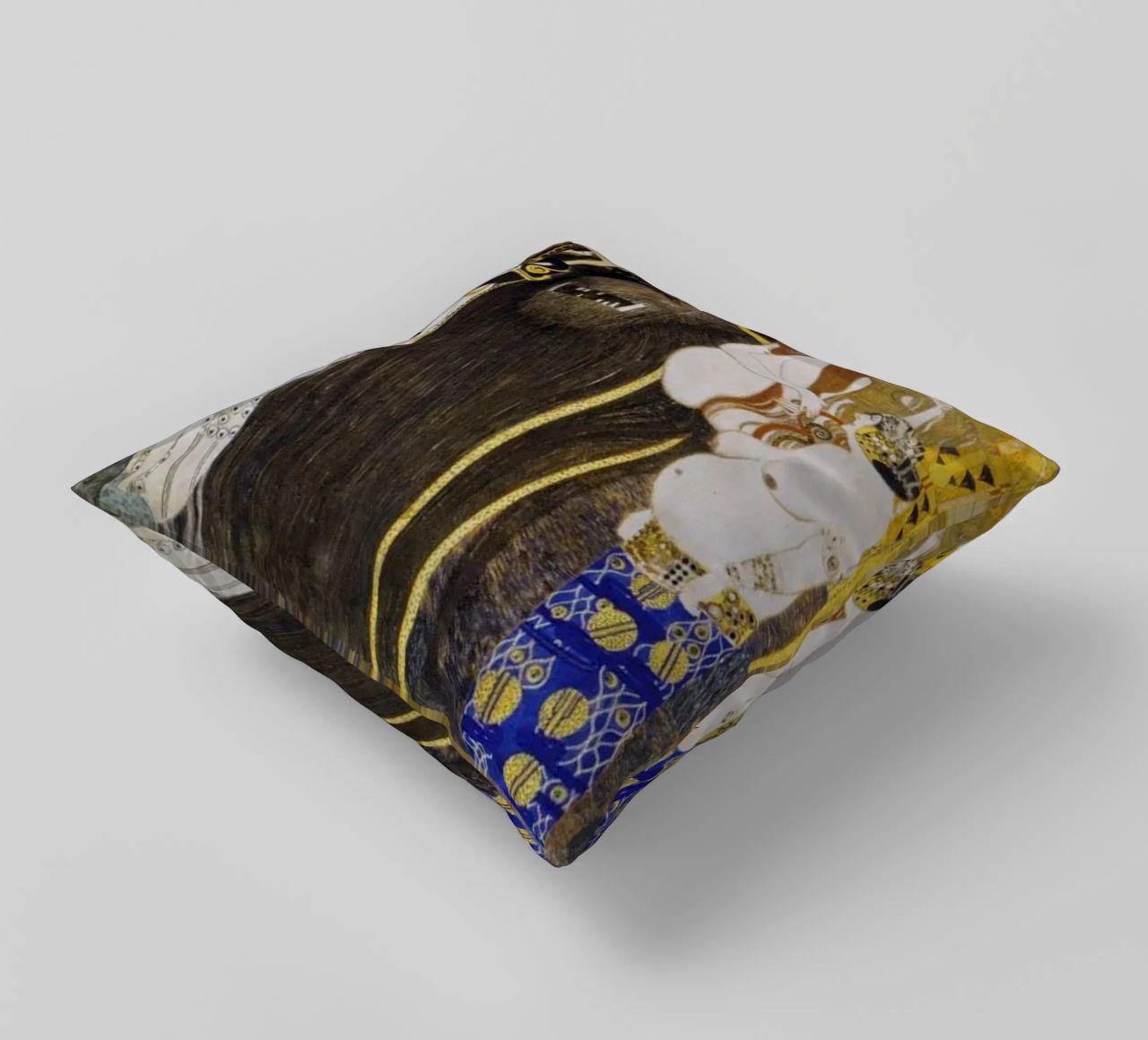 Gustav Klimt - The Hostile Powers (1902) decorative cushion by Analic