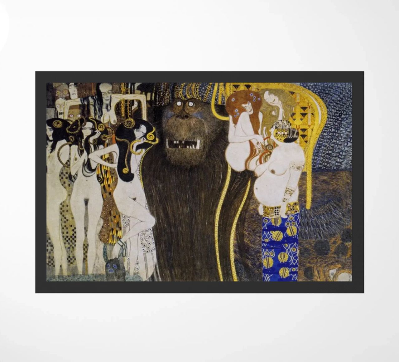 Gustav Klimt - The Hostile Powers (1902) doormat by Analic