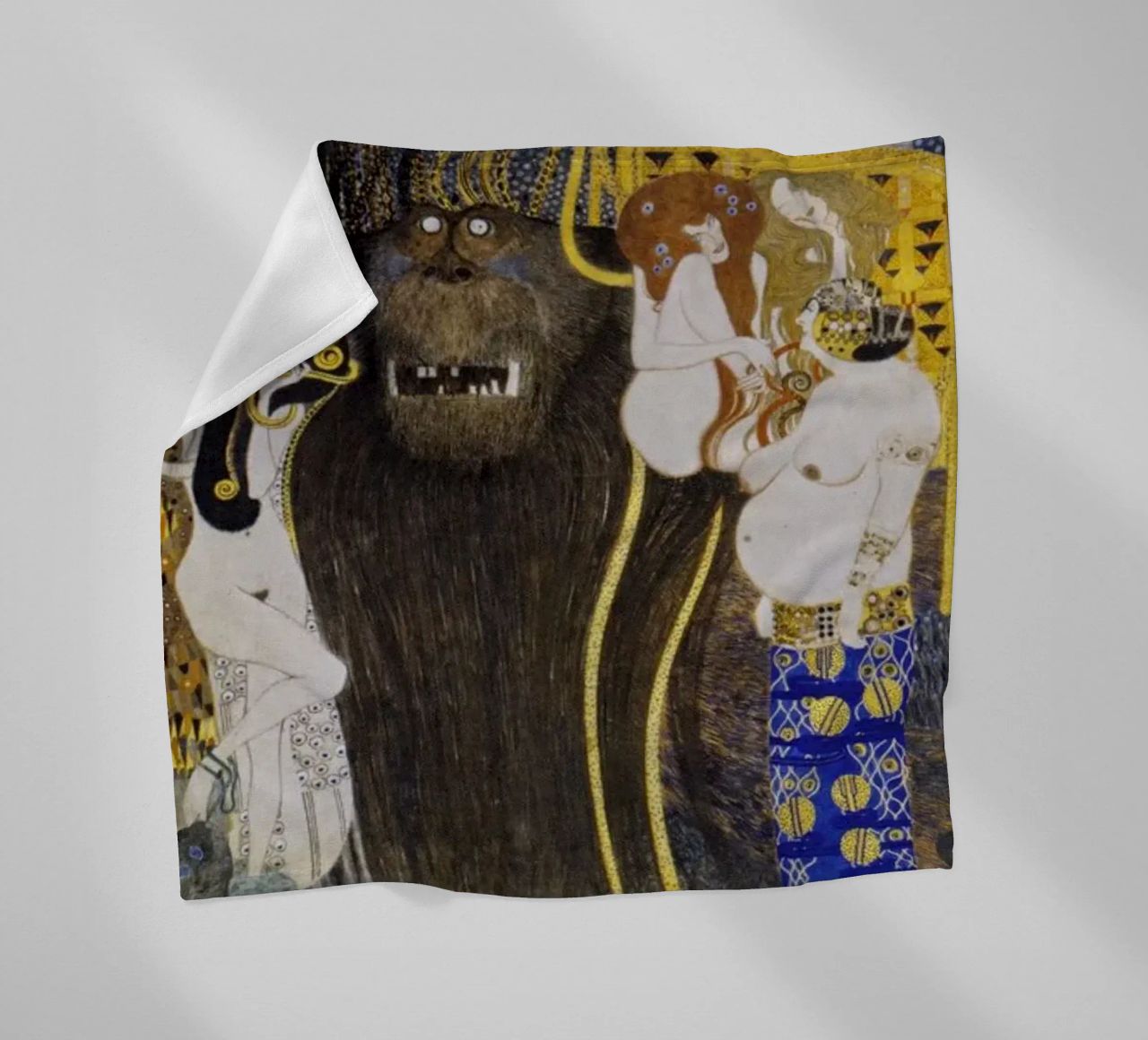Gustav Klimt - The Hostile Powers (1902) fleece blanket by Analic