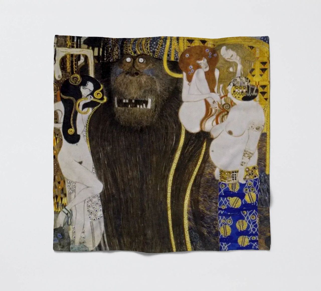 Gustav Klimt - The Hostile Powers (1902) fleece blanket by Analic
