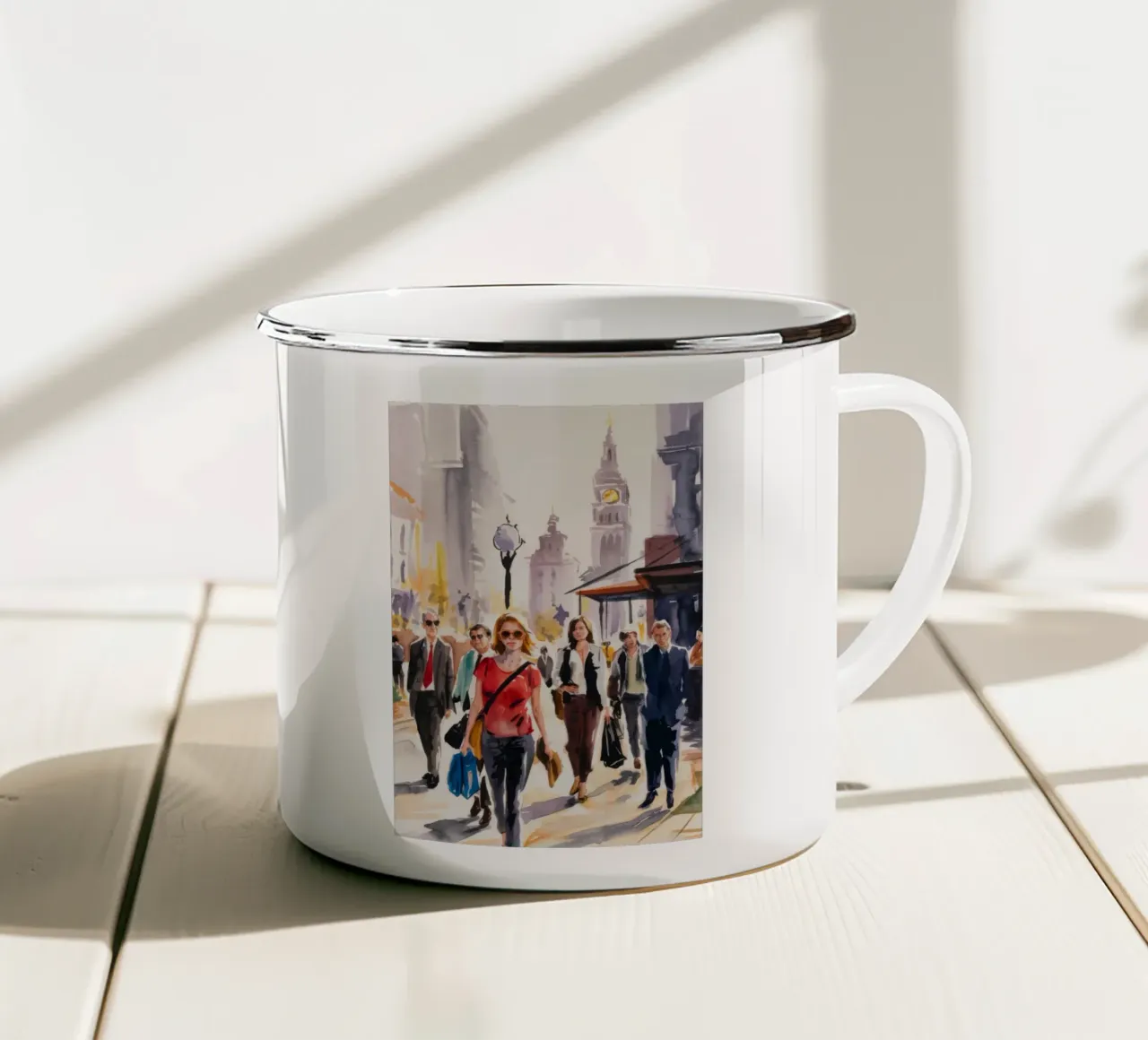 Sinfonia urbana di strada tazza in smalto da Ebony Carpenter