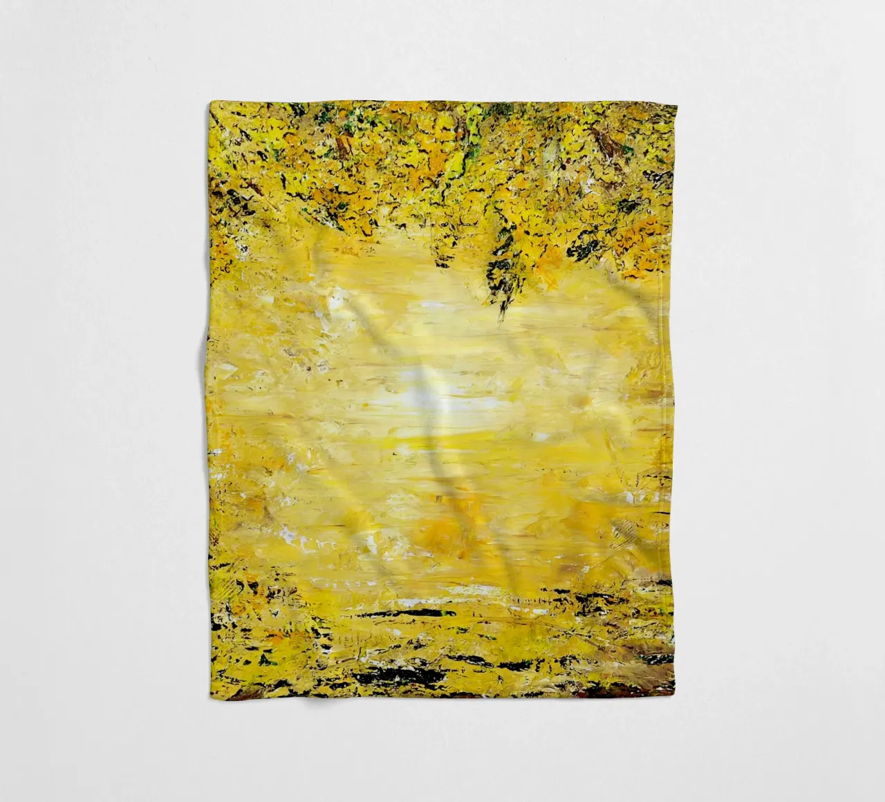 GOLDEN LIGHT Fleecedecke von Thierry Vobmann Abstract painting