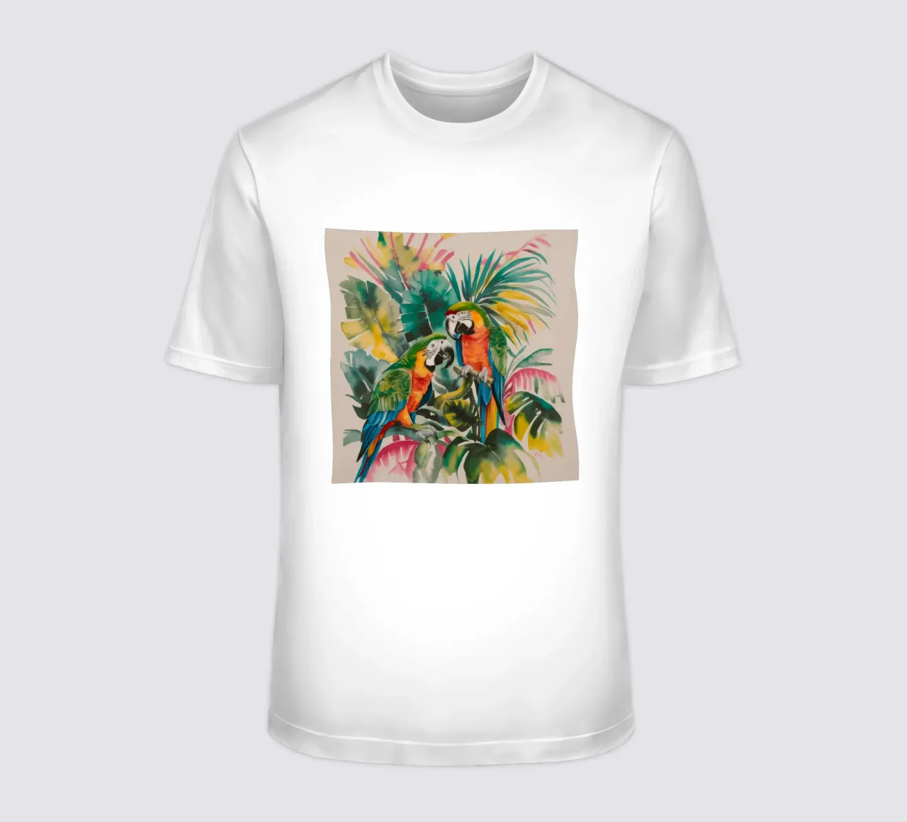 Il paradiso dei pappagalli esotici t-shirt da Ebony Carpenter