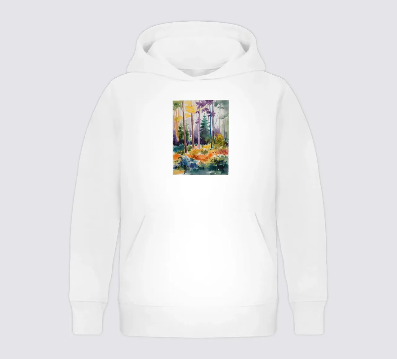 Vibrant Forest Harmony kids hoodie by Ebony Carpenter