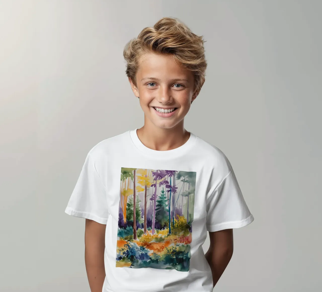 Vibrant Forest Harmony kids t-shirt by Ebony Carpenter