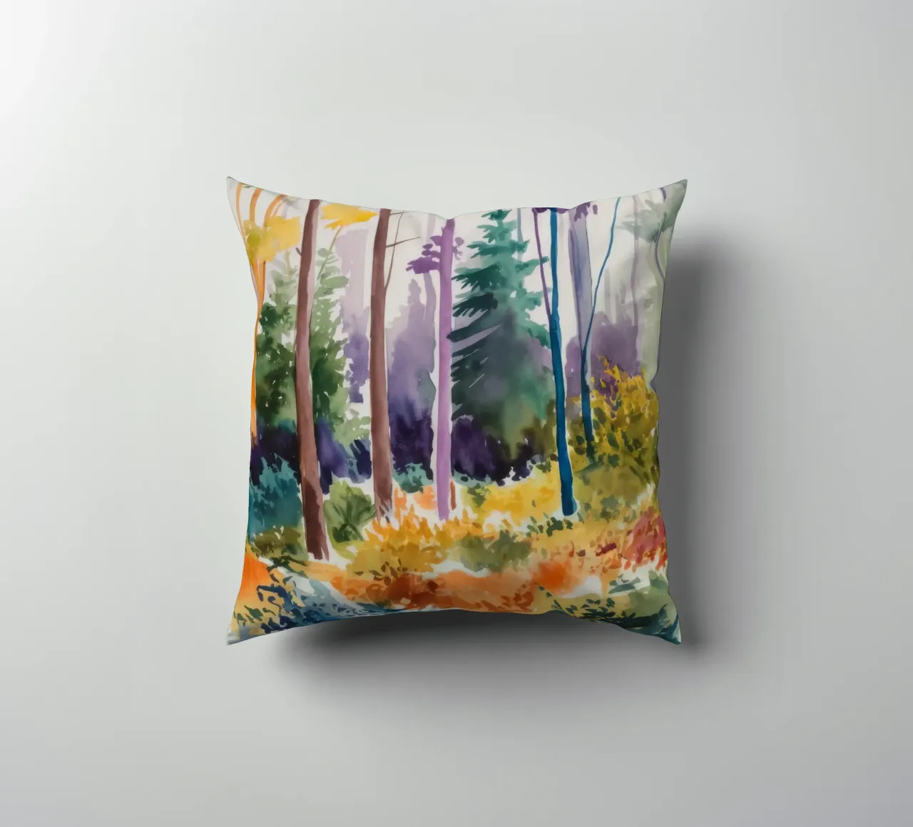 Vibrant Forest Harmony decorative cushion by Ebony Carpenter