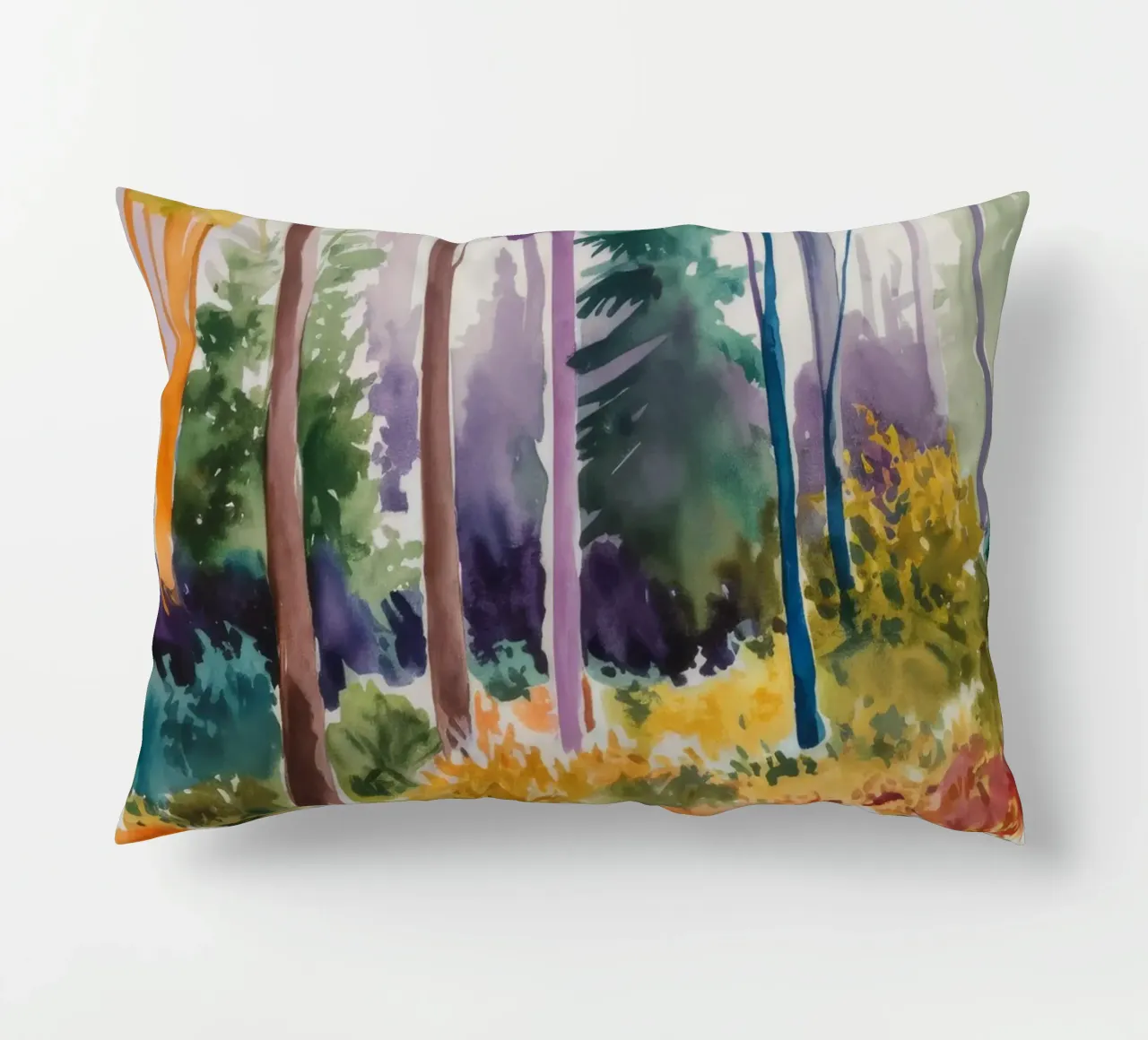 Vibrant Forest Harmony decorative cushion by Ebony Carpenter