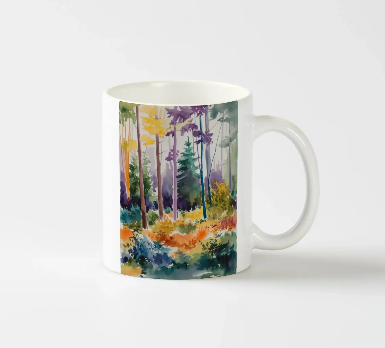 Vibrant Forest Harmony ceramic mug by Ebony Carpenter