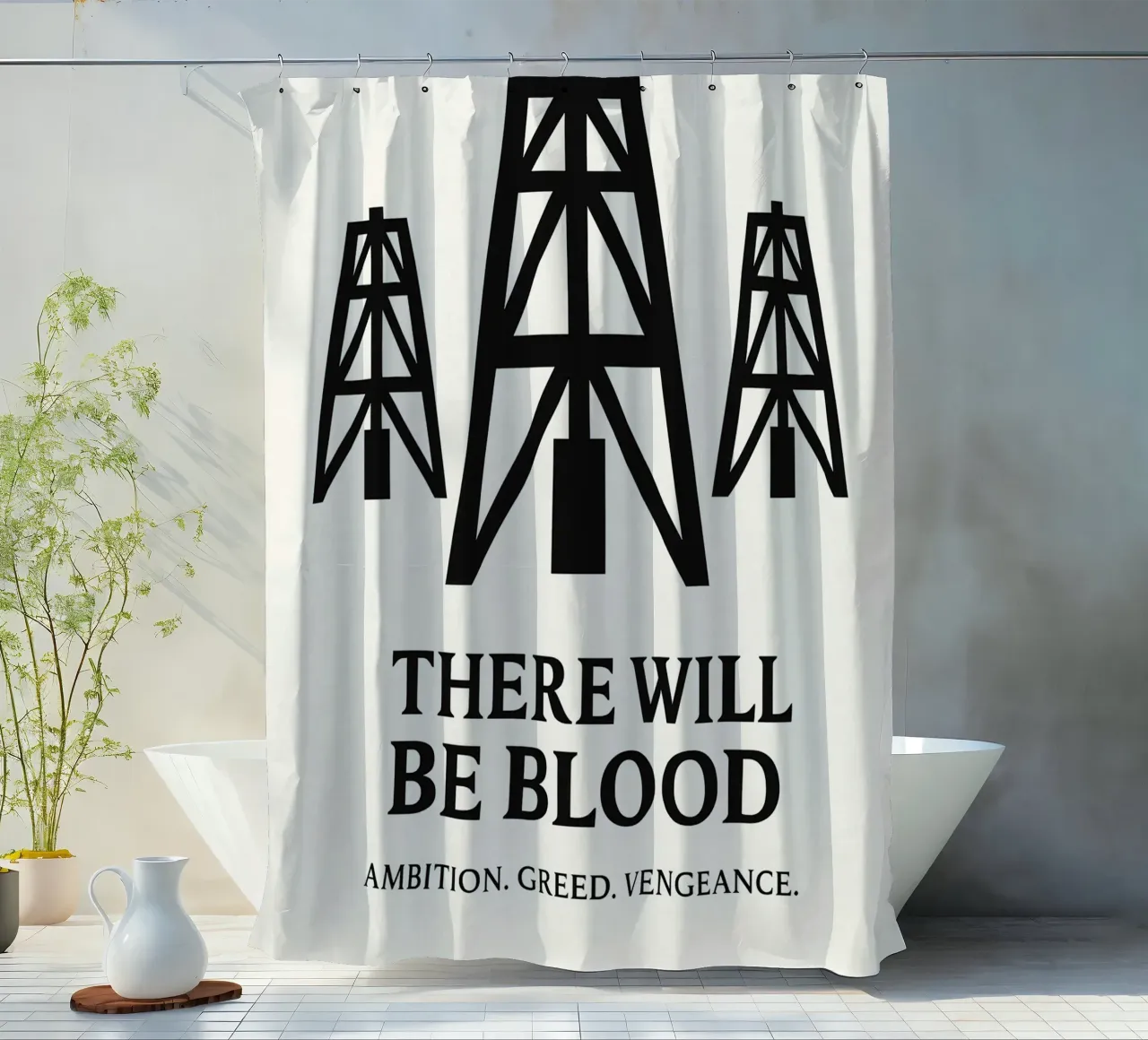 There Will Be Blood Print shower curtain by MoviesArt