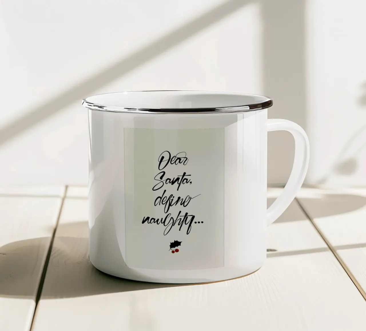 Dear Santa tazza in smalto da Kubistika