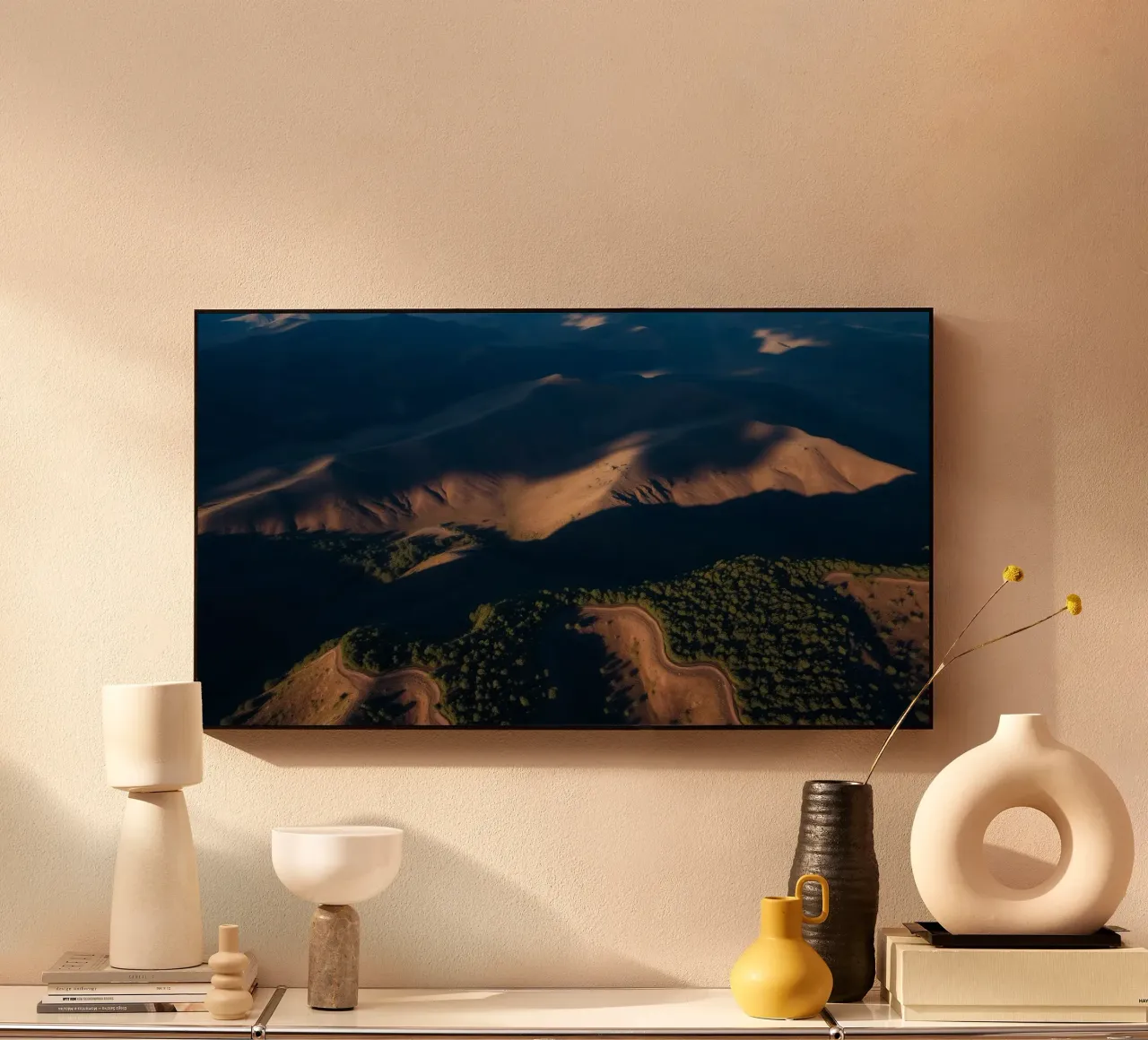 Breathtaking aerial view of rolling hills and winding roads alu-dibond by DesignDoodle