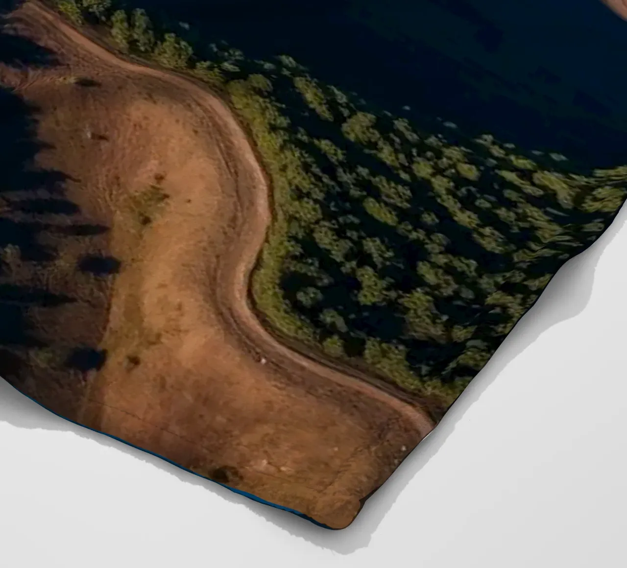 Breathtaking aerial view of rolling hills and winding roads fleece blanket by DesignDoodle