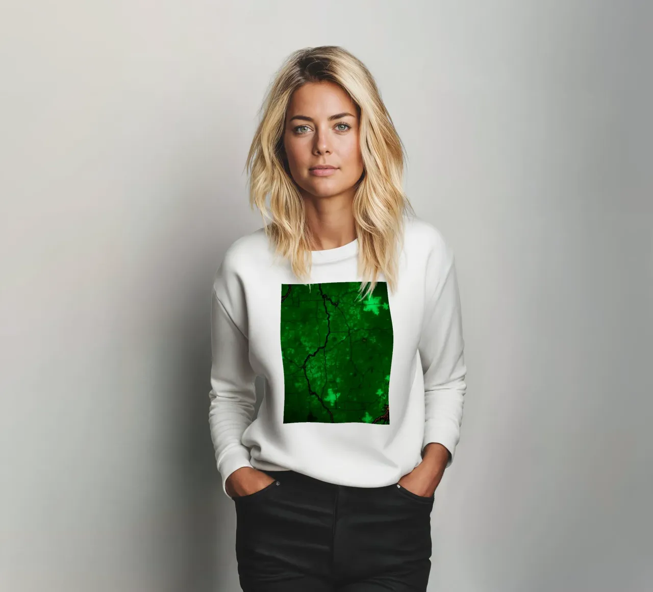 Fond texturé vert vif avec des étoiles sweat de DesignDoodle