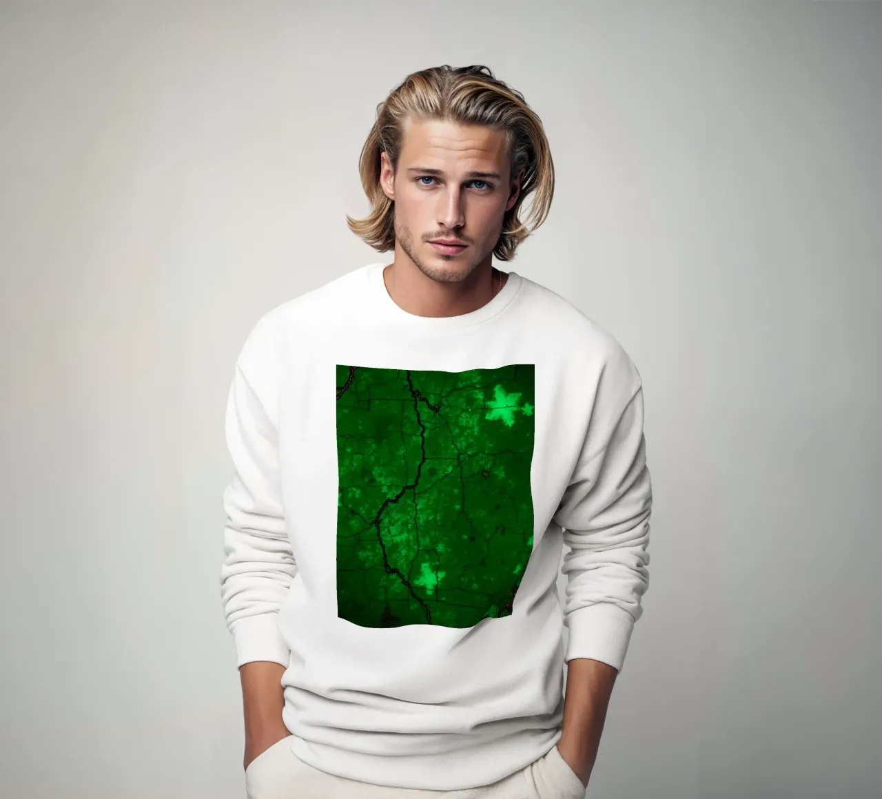 Fond texturé vert vif avec des étoiles sweat de DesignDoodle