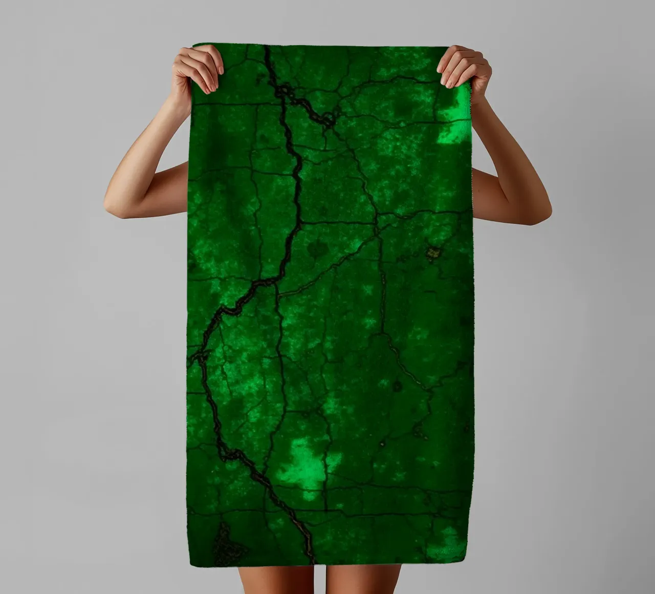 Fond texturé vert vif avec des étoiles serviette de bain de DesignDoodle