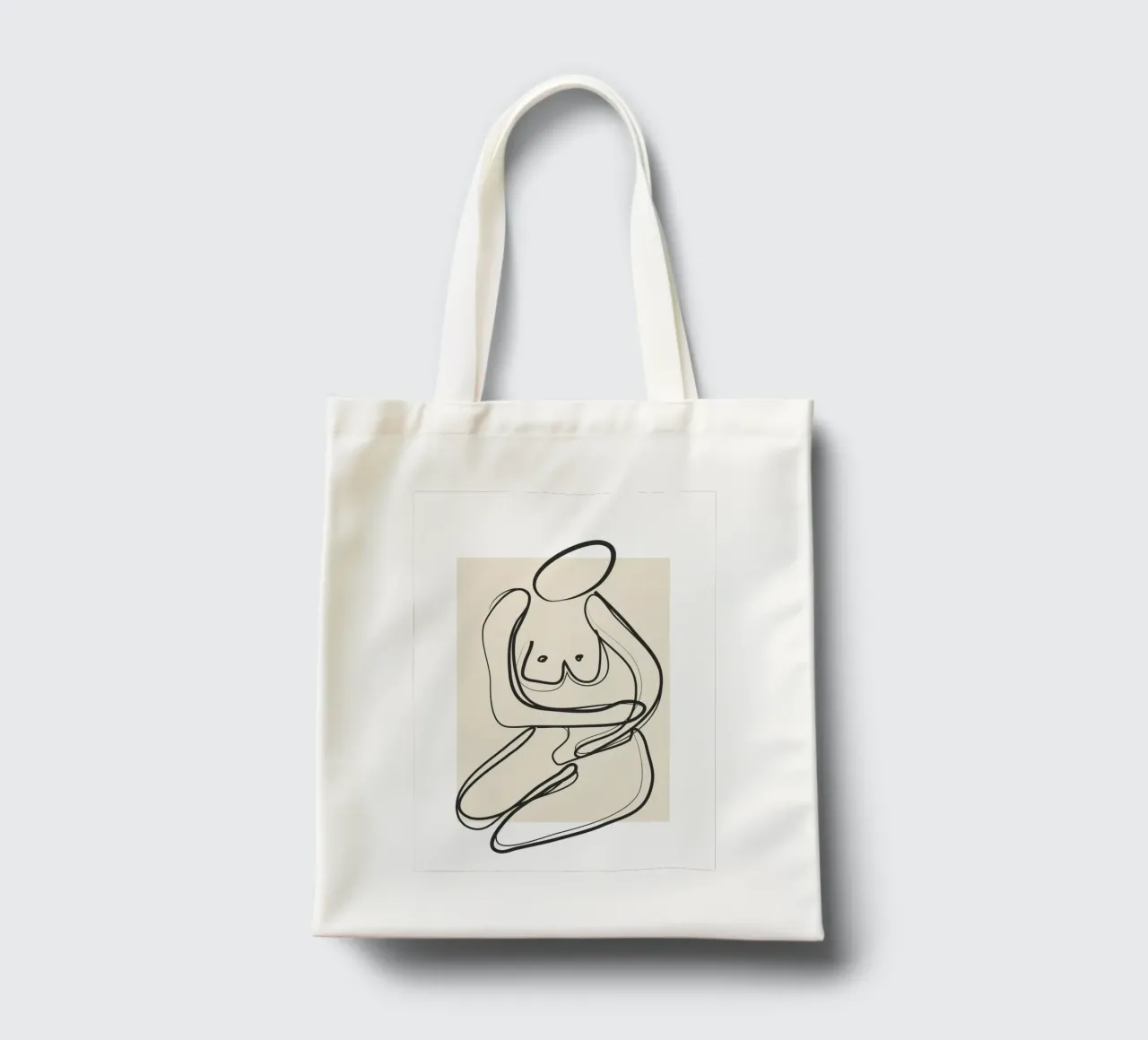 Abstract Figure Art 3 borsa in juta da Flow Line