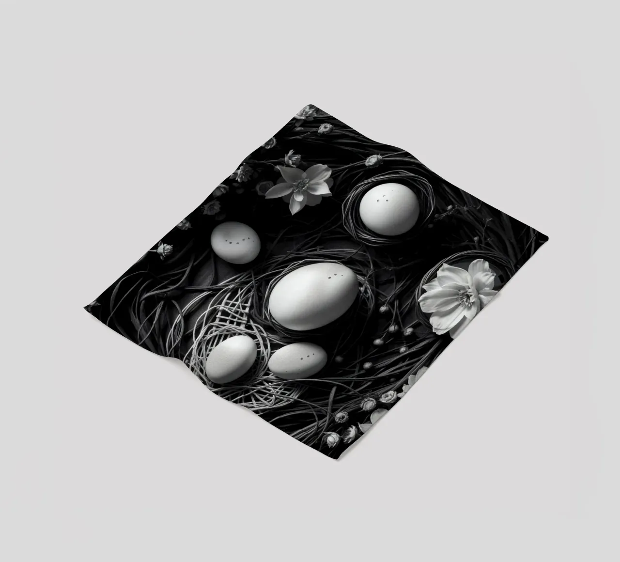Elegant arrangement of eggs and flowers in a natural setting fleece blanket by DesignDoodle