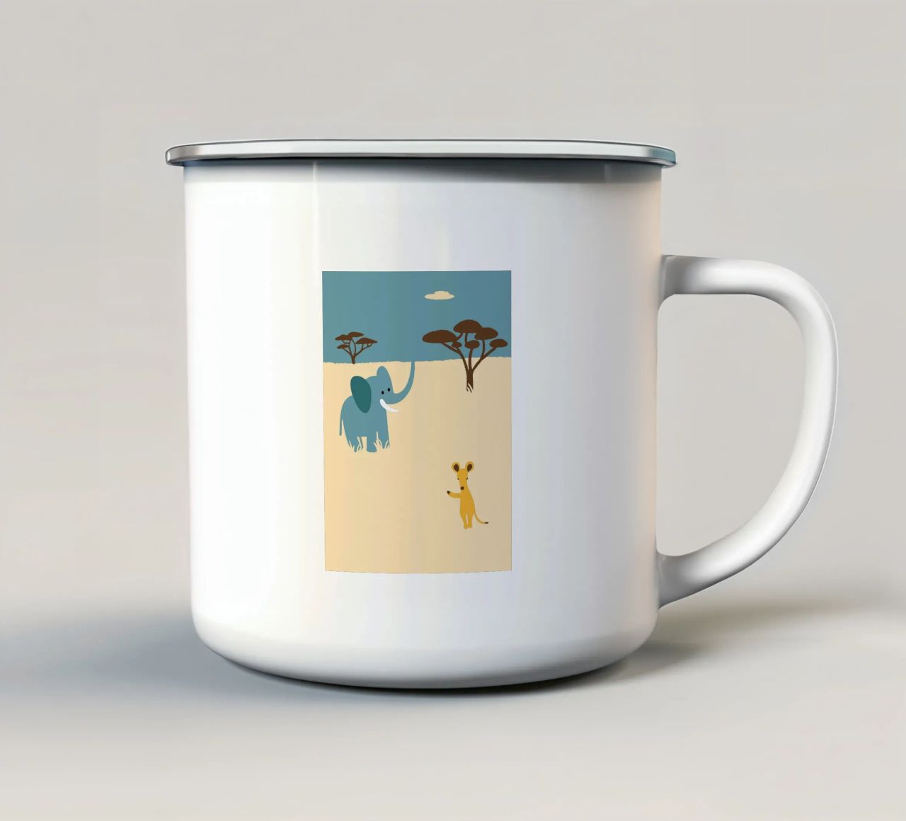 Elefanti e canguri tazza in smalto da UNIQUE SHOP