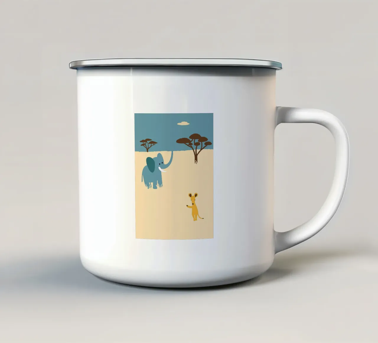 Elefanti e canguri tazza in smalto da UNIQUE SHOP