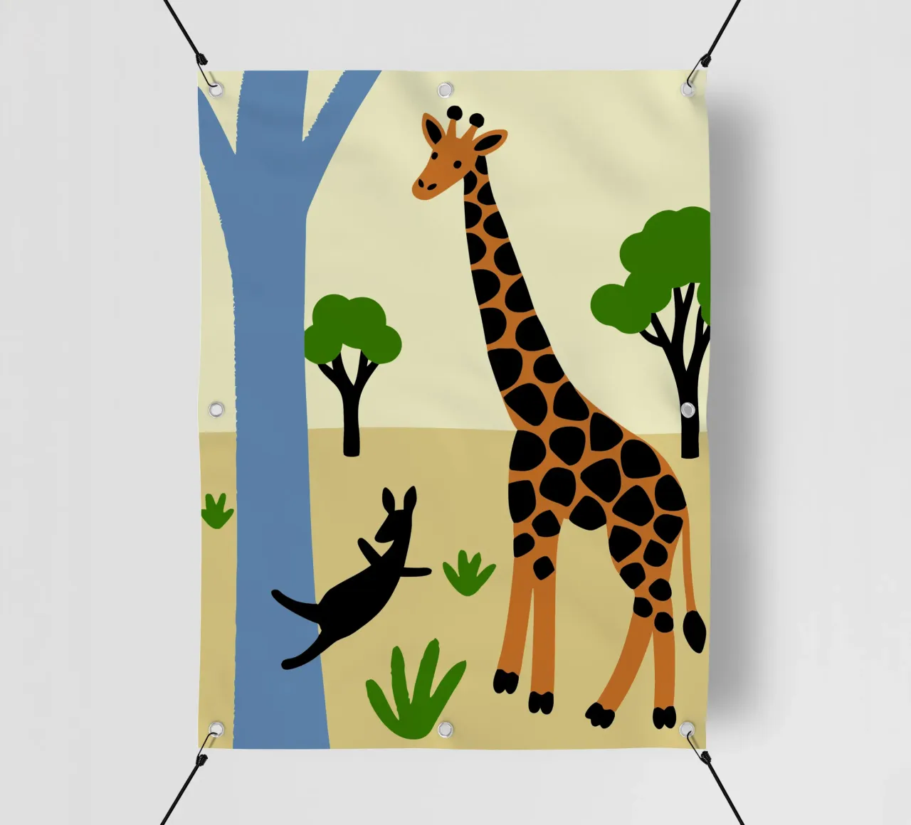 Elefanti e canguri telo in pvc da TRENDY POSTER SHOP