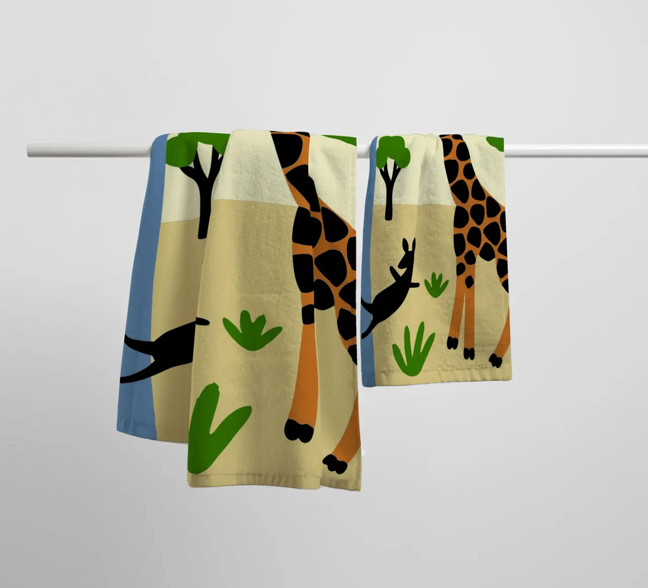 Éléphants et kangourous serviette de bain de TRENDY POSTER SHOP